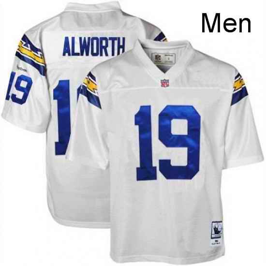 Mitchell And Ness Los Angeles Chargers 19 Lance Alworth Authentic White 1984 Throwback NFL Jersey